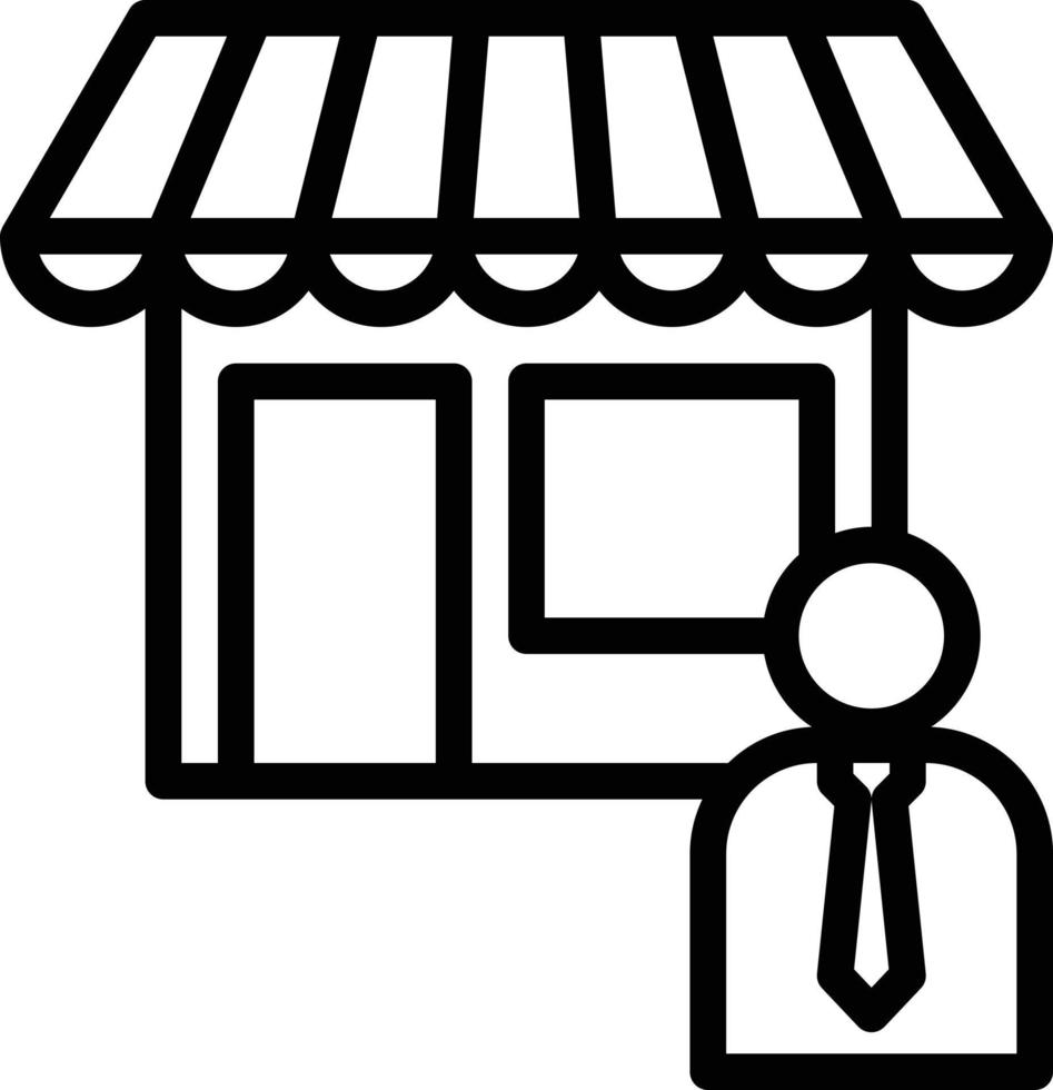 tienda de inversión de propietario de negocio - icono de contorno vector