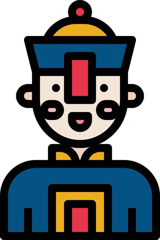 ghost chinese dead avatar china - filled outline icon vector