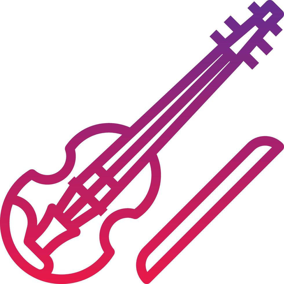 violin music musical instrument - gradient icon vector