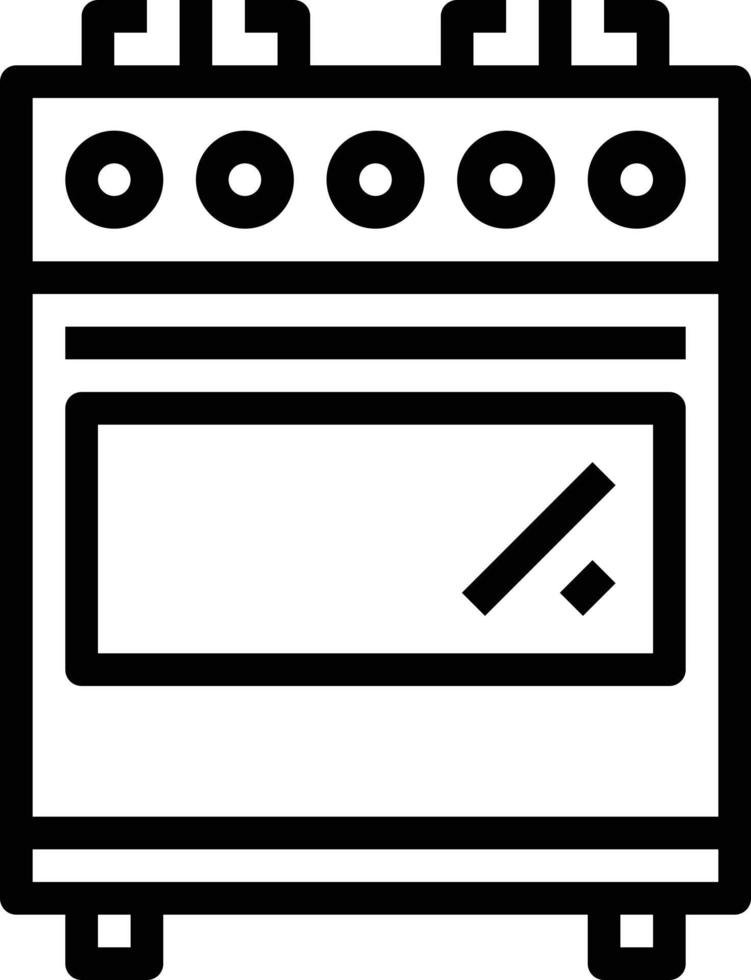 stove bake cook bakery kitchen - outline icon vector