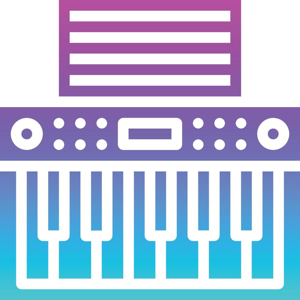 keyboard musical music electone - solid gradient icon vector