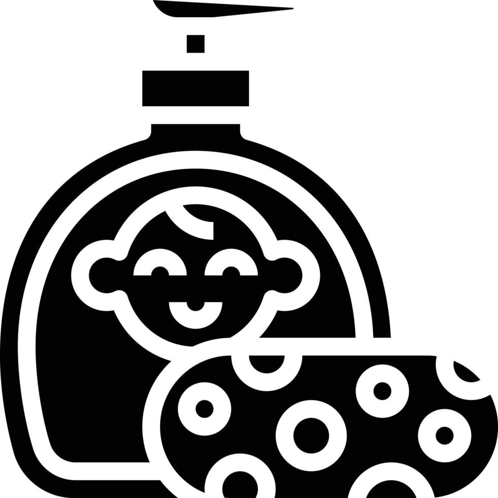 soap sponge bath baby accessories - solid icon vector