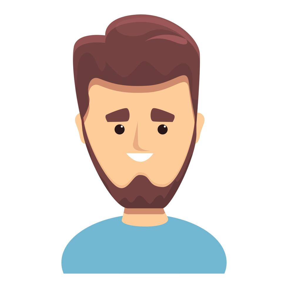 hombre barbudo con un bonito icono de corte de pelo, estilo de dibujos animados vector