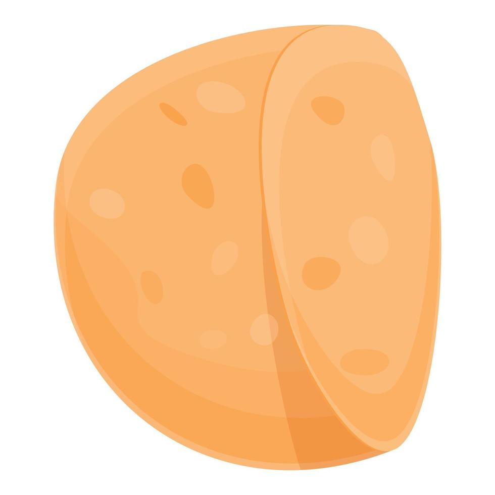 Baked pita bread icon, cartoon style vector