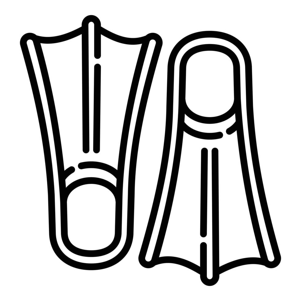 Diving fins icon, outline style vector