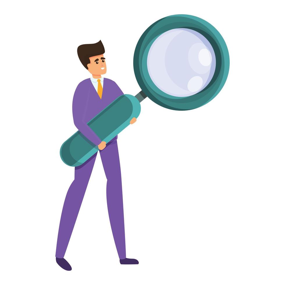 Search personal assistant icon, cartoon style vector