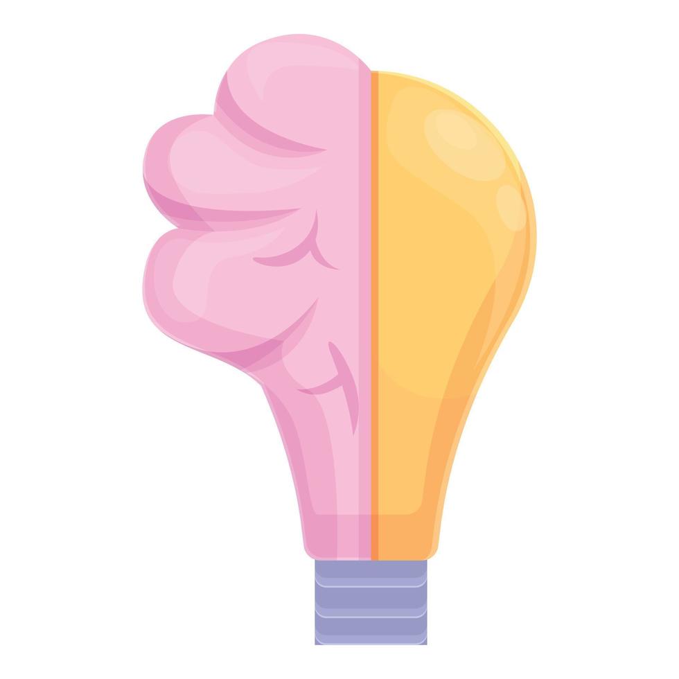 Smart lightbulb power icon, cartoon style vector