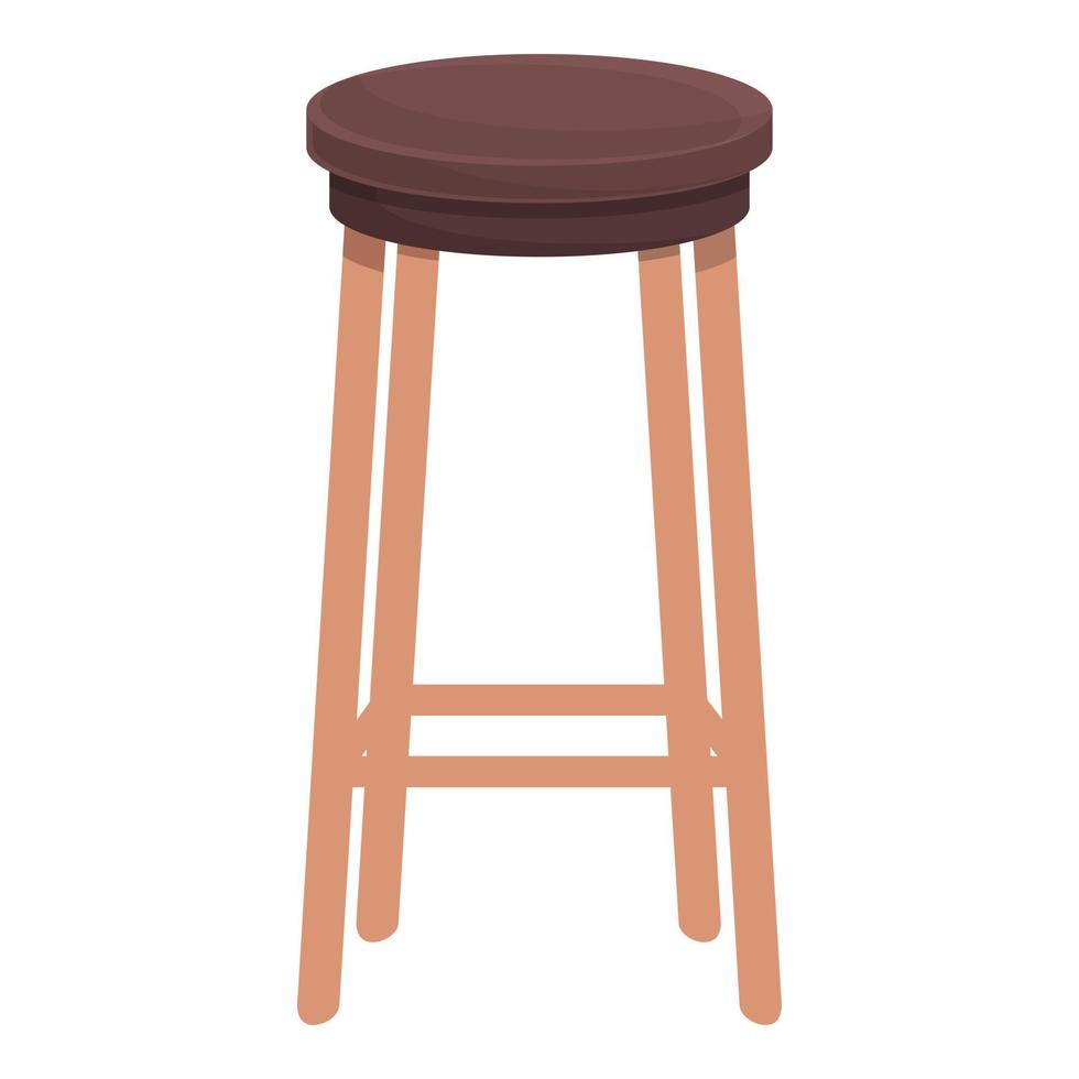 Wood seat icon cartoon vector. Bar stool vector