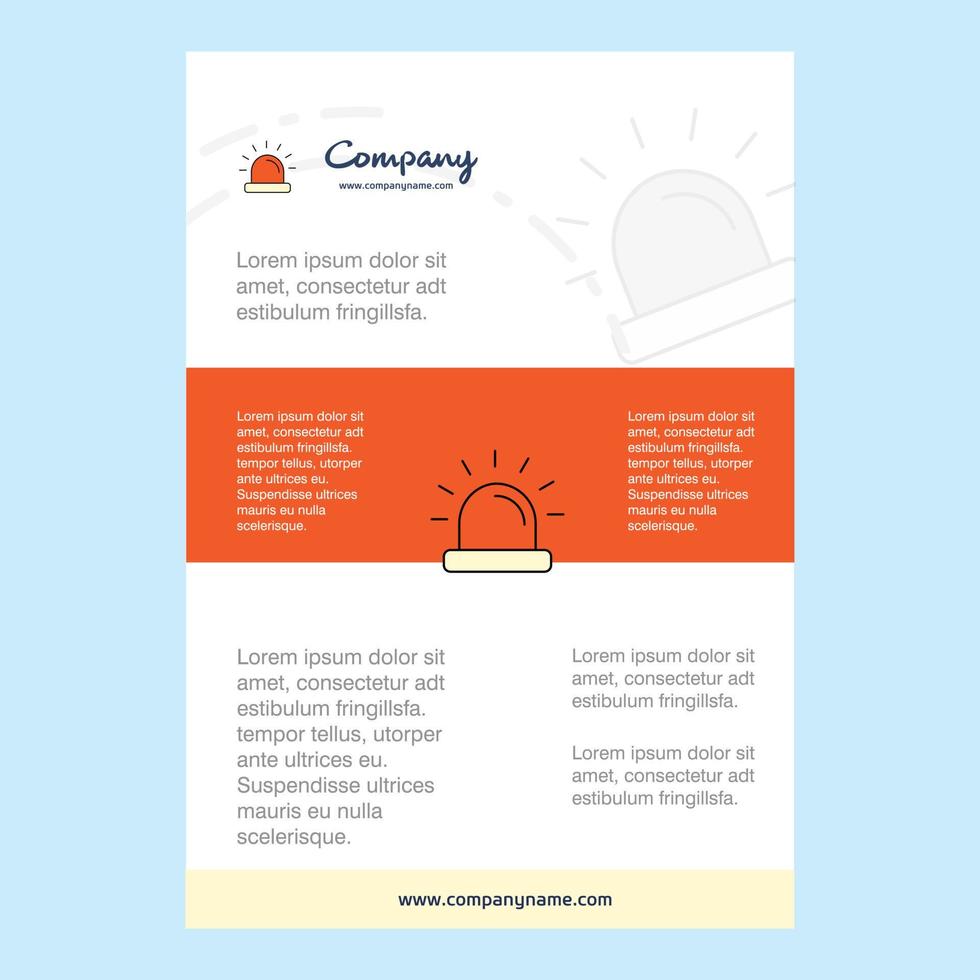 Template layout for Siren comany profile annual report presentations leaflet Brochure Vector Background