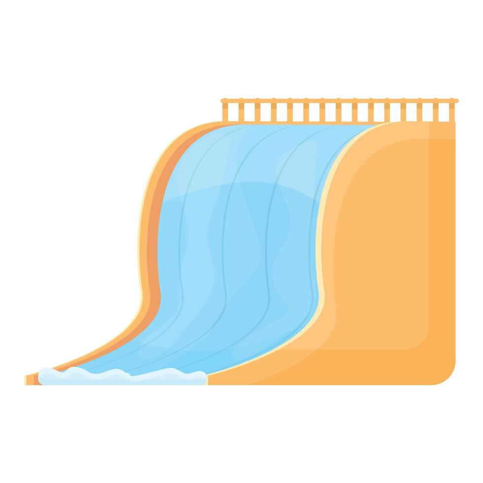 Water park wide slide icon, cartoon style vector