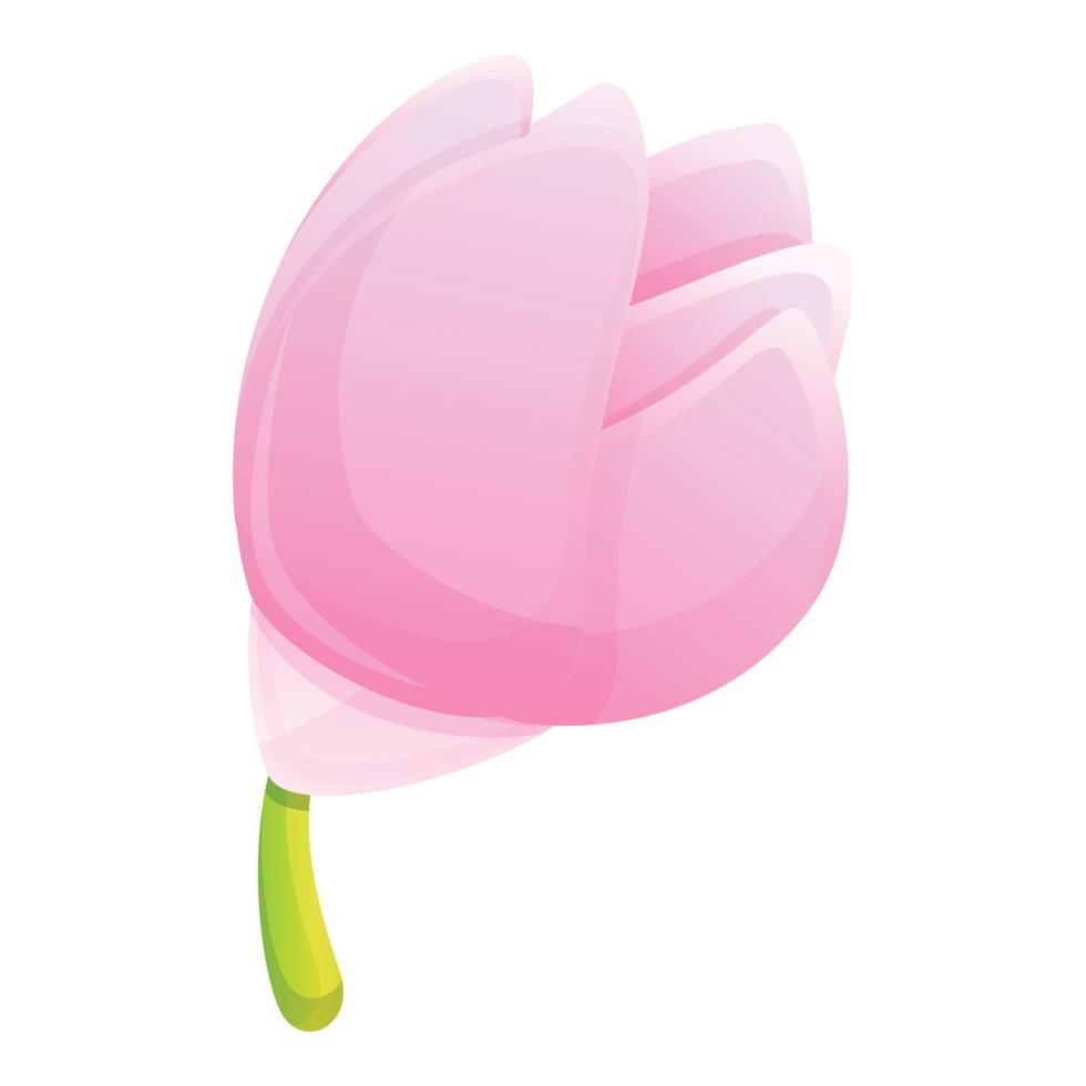 Plumeria bloom icon, cartoon style vector