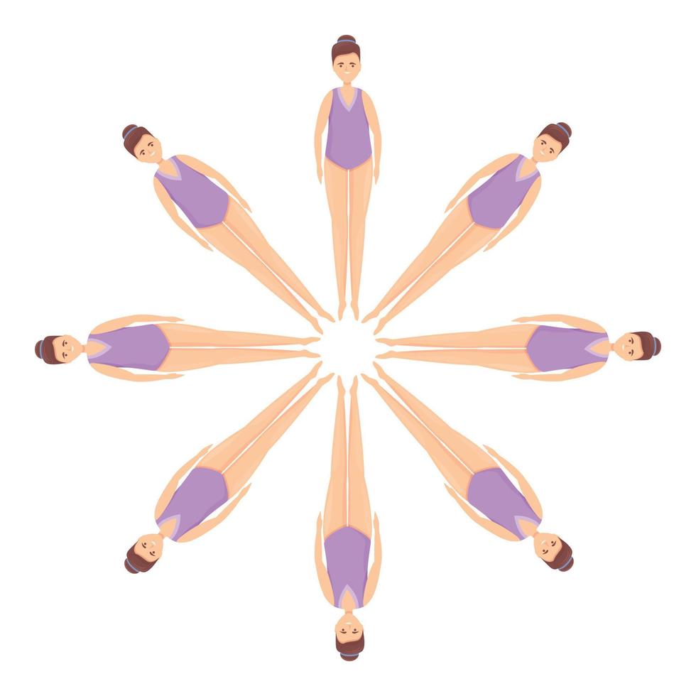 People synchronized swimming icon cartoon vector. Synchro swim vector