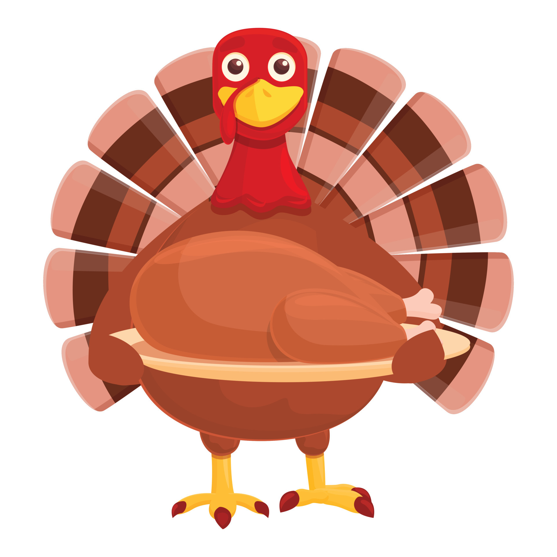 Thanksgiving turkey with meat food icon, cartoon style 14348566 Vector Art  at Vecteezy