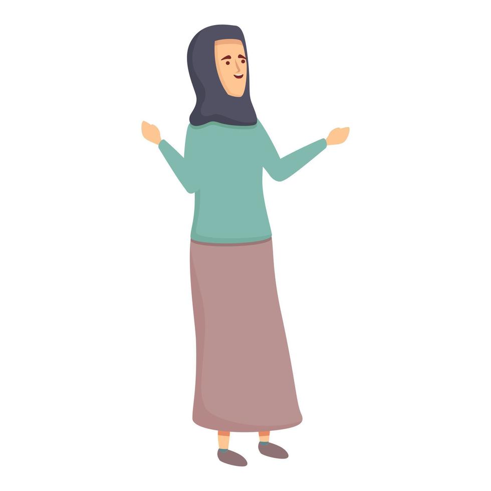 Arabic teacher icon cartoon vector. Online arab vector