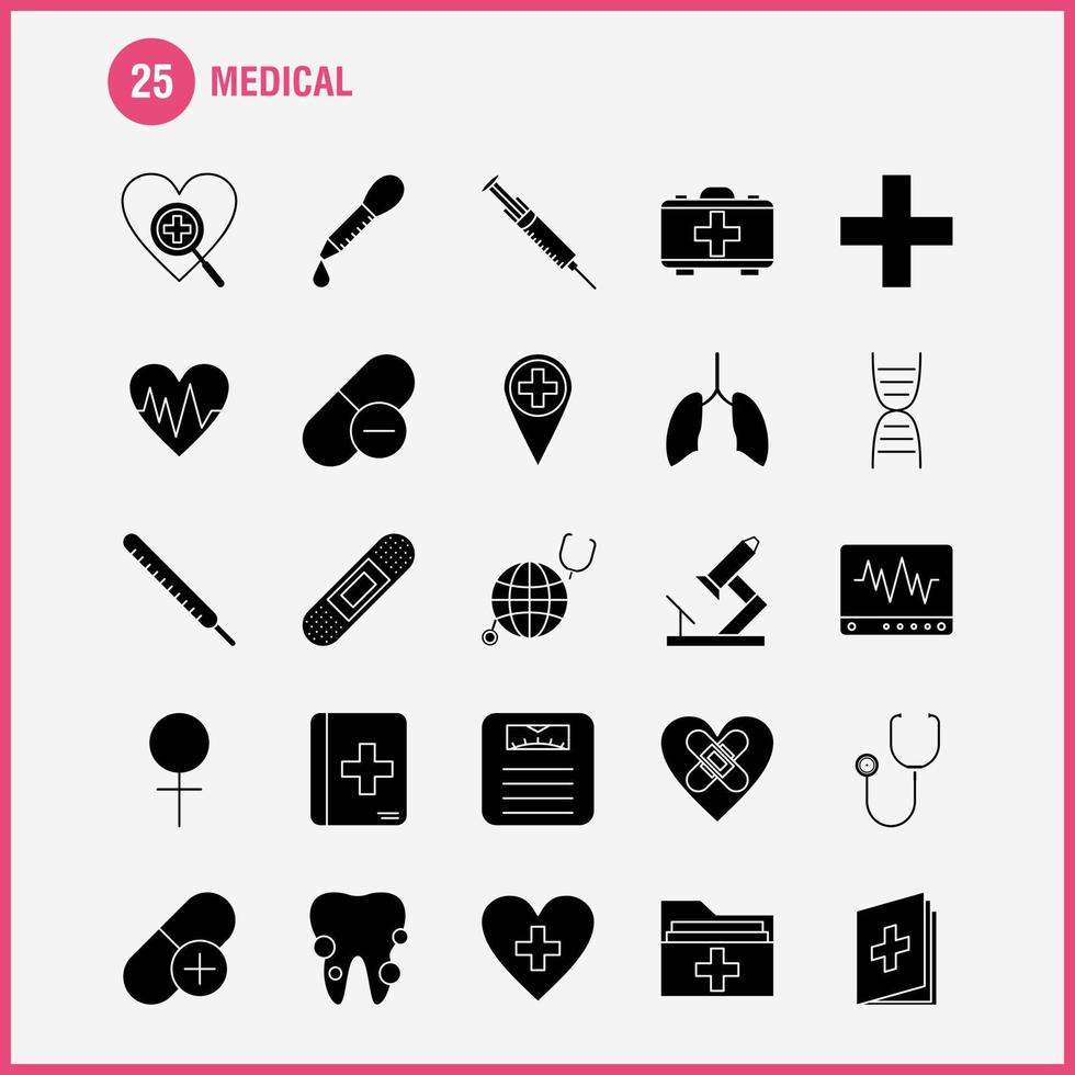 Medical Solid Glyph Icons Set For Infographics Mobile UXUI Kit And Print Design Include Teeth Mouth Dentist Medical Blood Pressure Medical Doctor Eps 10 Vector