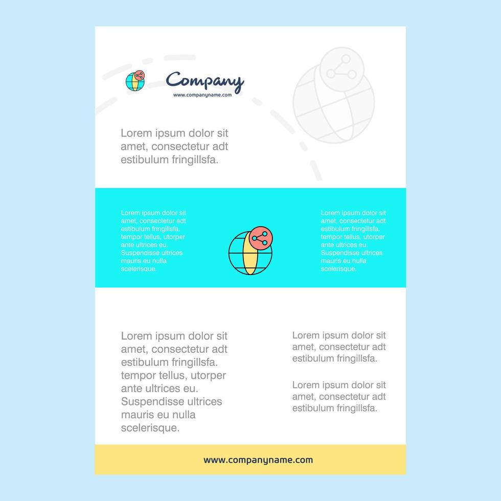 Template layout for Globe comany profile annual report presentations leaflet Brochure Vector Background