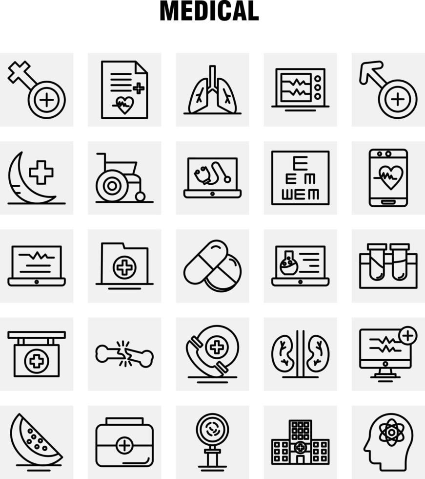 iconos de línea médica establecidos para infografías kit uxui móvil y diseño de impresión incluyen tabletas medicina médica ciencia cápsula fórmula colección de medicina médica logotipo infográfico moderno y p vector