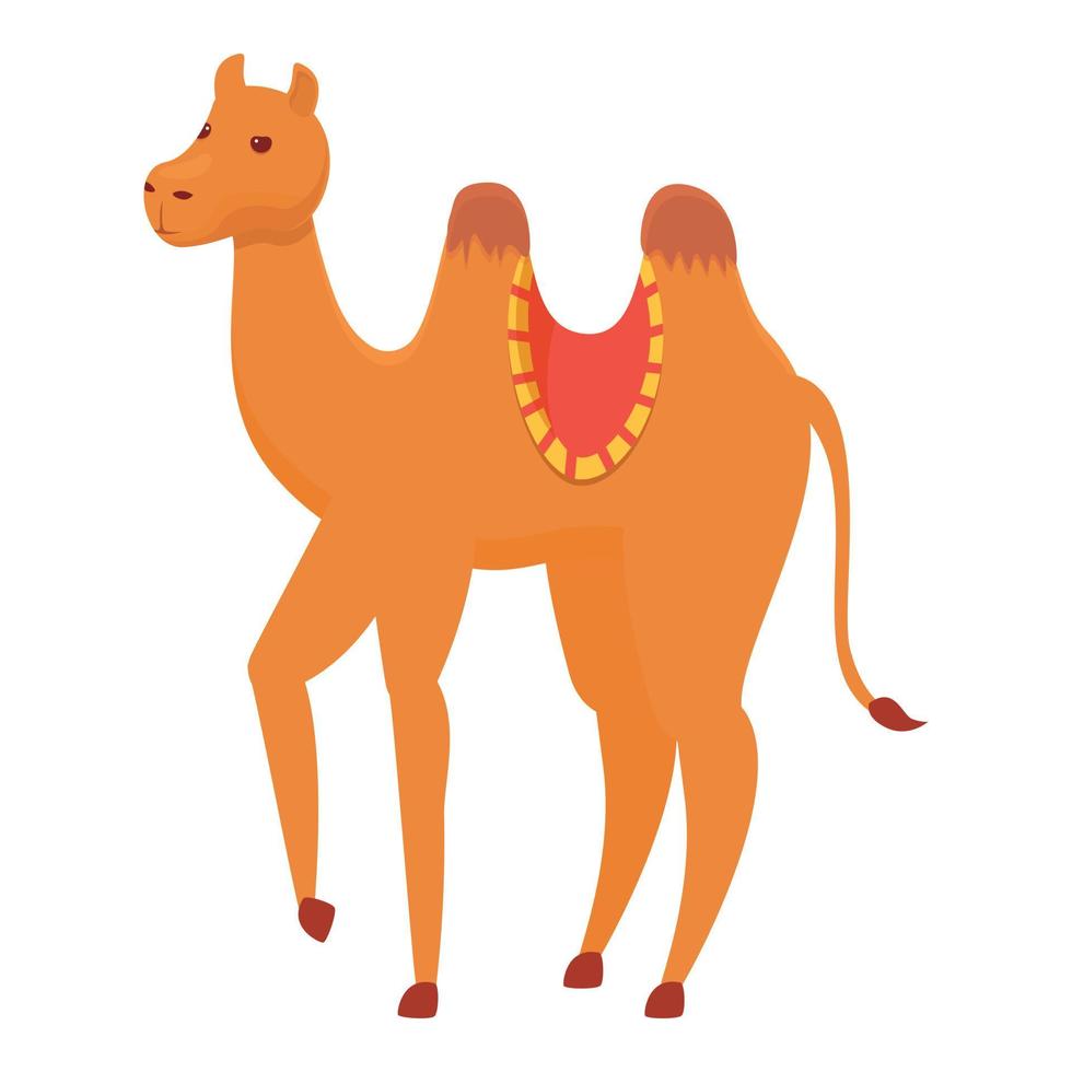 Nature camel icon, cartoon style vector