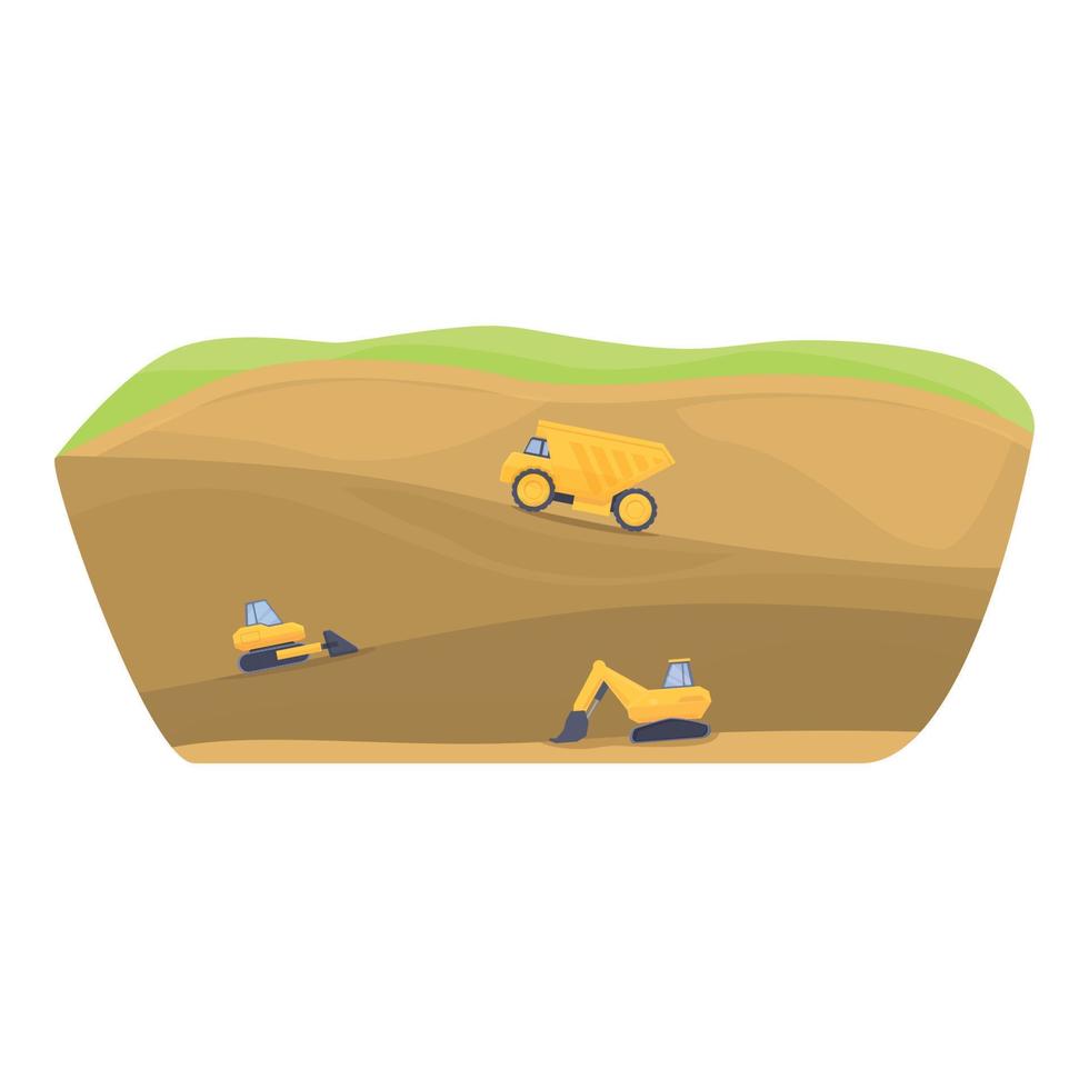 Mine ground icon cartoon vector. Sand loader vector
