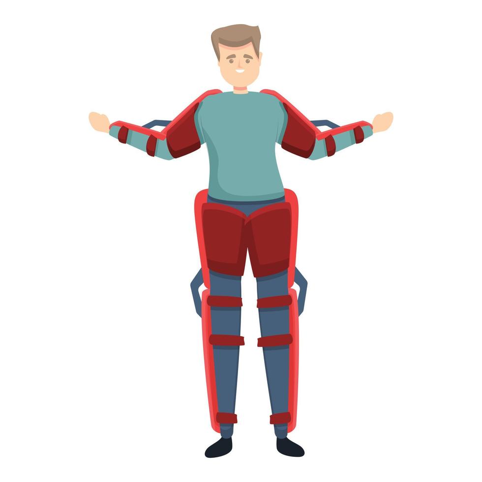 icono de exoesqueleto biónico, estilo de dibujos animados vector