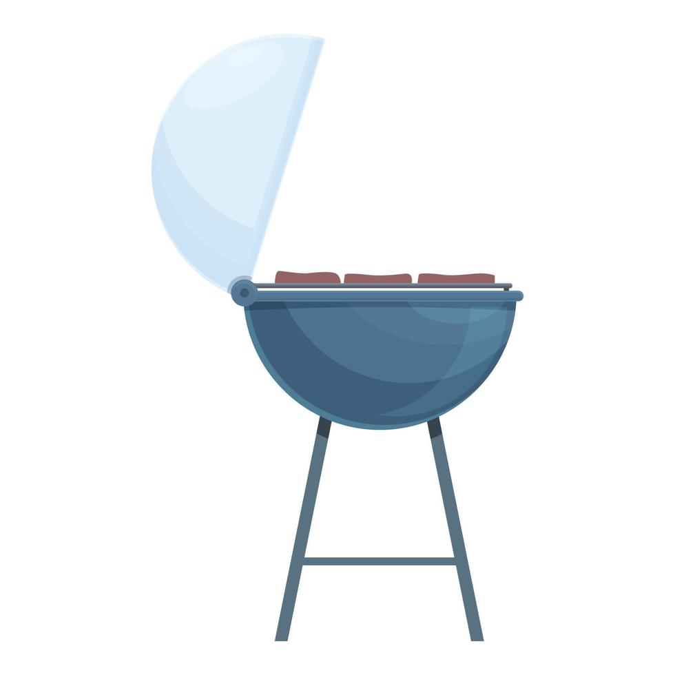 vector de dibujos animados de icono de parrilla de humo. cocinar barbacoa