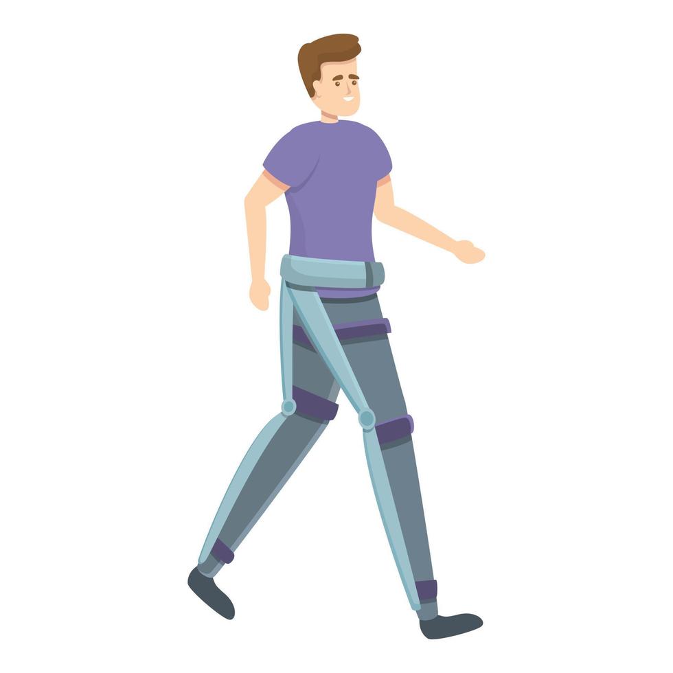 Modern exoskeleton icon, cartoon style vector
