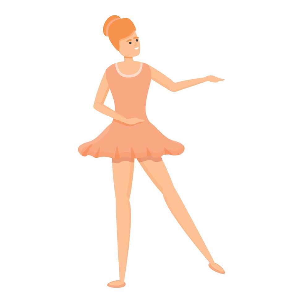 Dancer ballerina icon, cartoon style vector