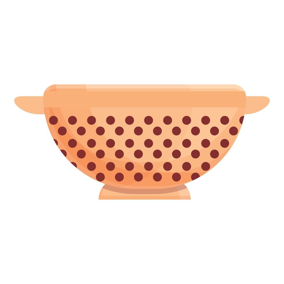 Food colander icon cartoon vector. Pasta sieve vector