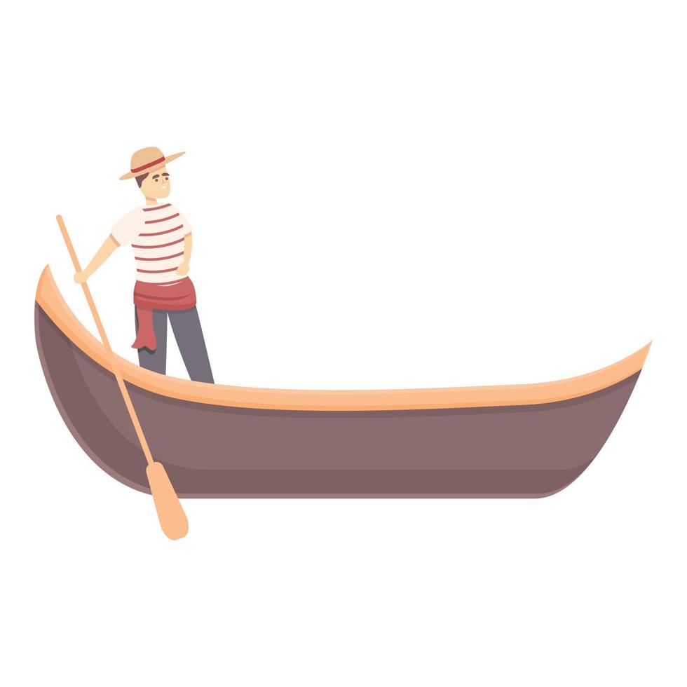 Canal gondolier icon cartoon vector. Venice gondola vector