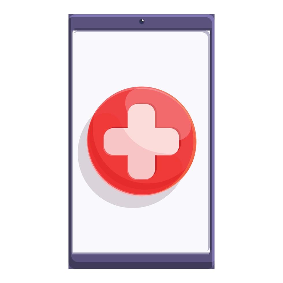 Telemedicine communication icon, cartoon style vector