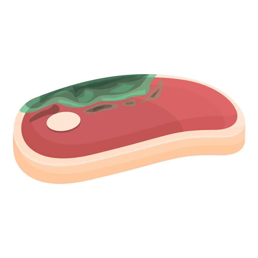 Contaminated steak icon cartoon vector. Virus meat vector