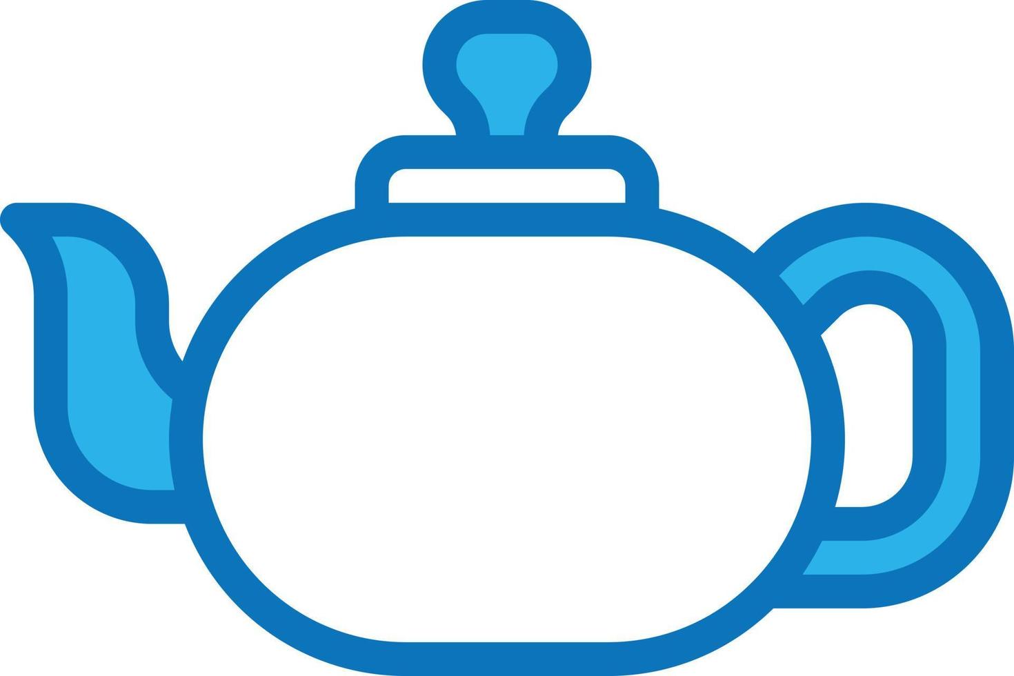 tea pot hot herbal kitchen - blue icon vector
