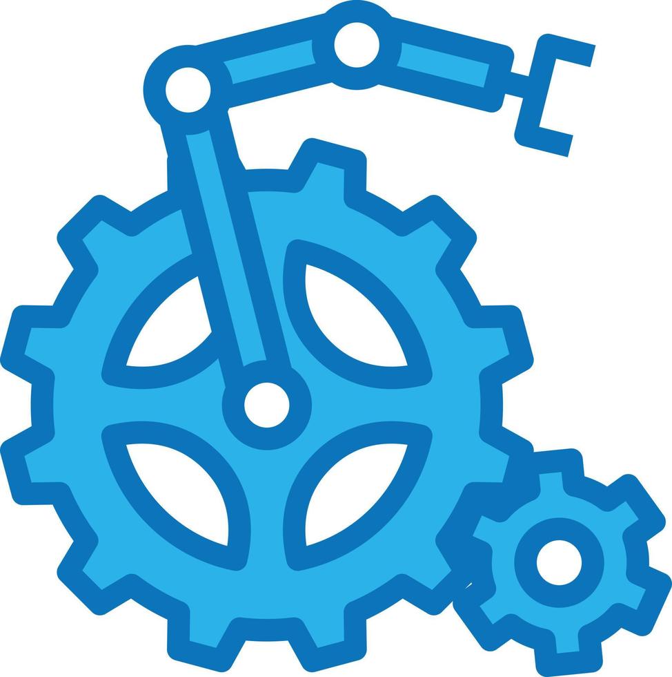 automation settings ai artificial intelligence - blue icon vector