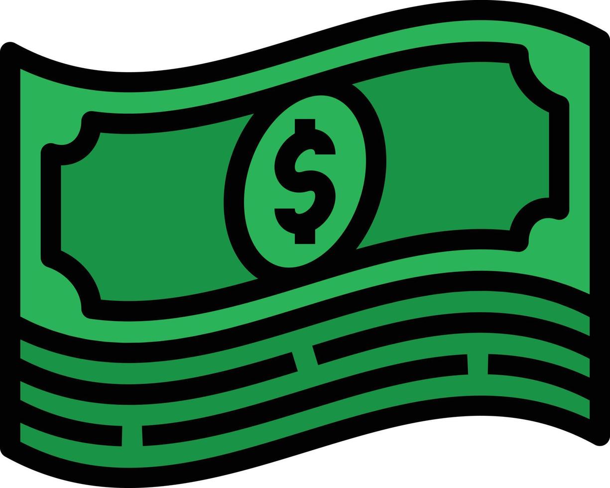 cash money salary investment - filled outline icon vector