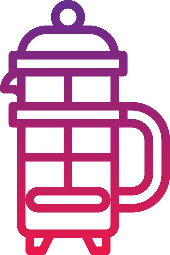 french press coffee cafe restaurant - gradient icon vector