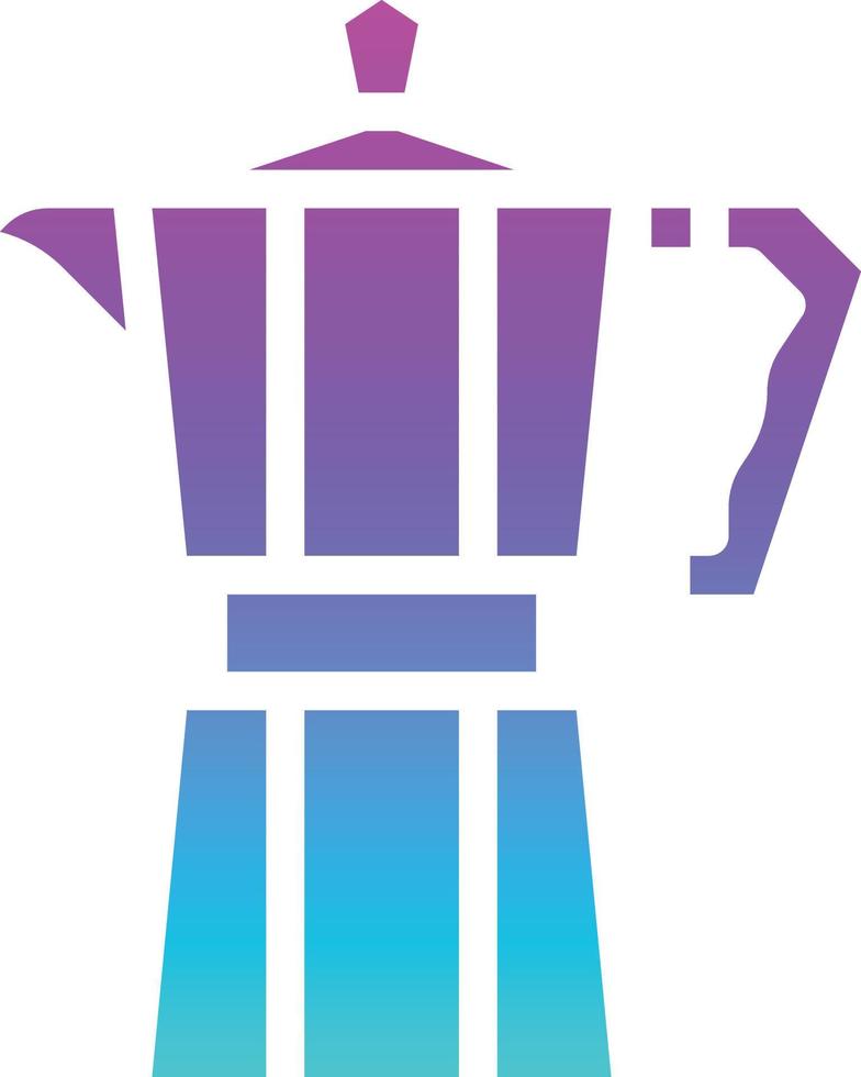 moka pot coffee cafe restaurant - solid gradient icon vector