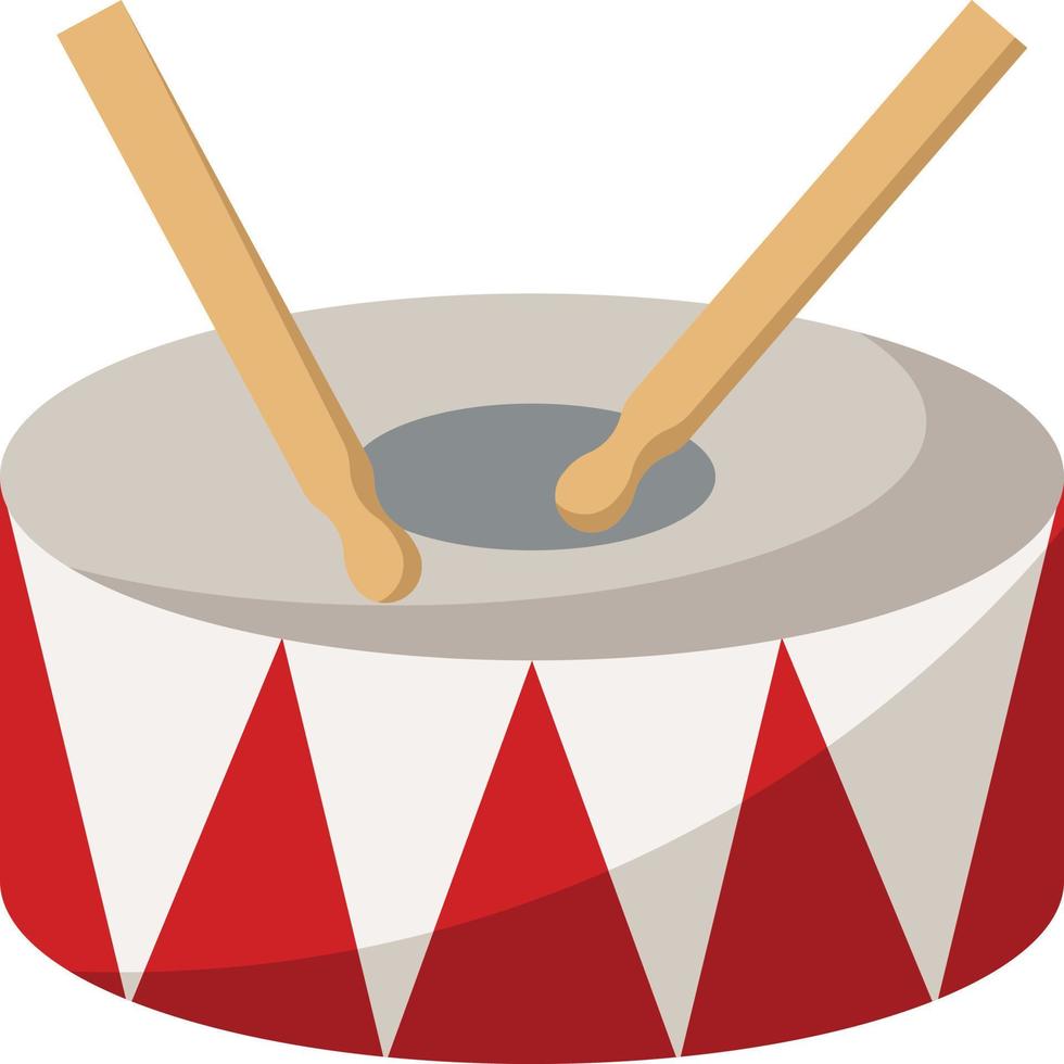 instrumento musical de música de tambor - icono plano vector