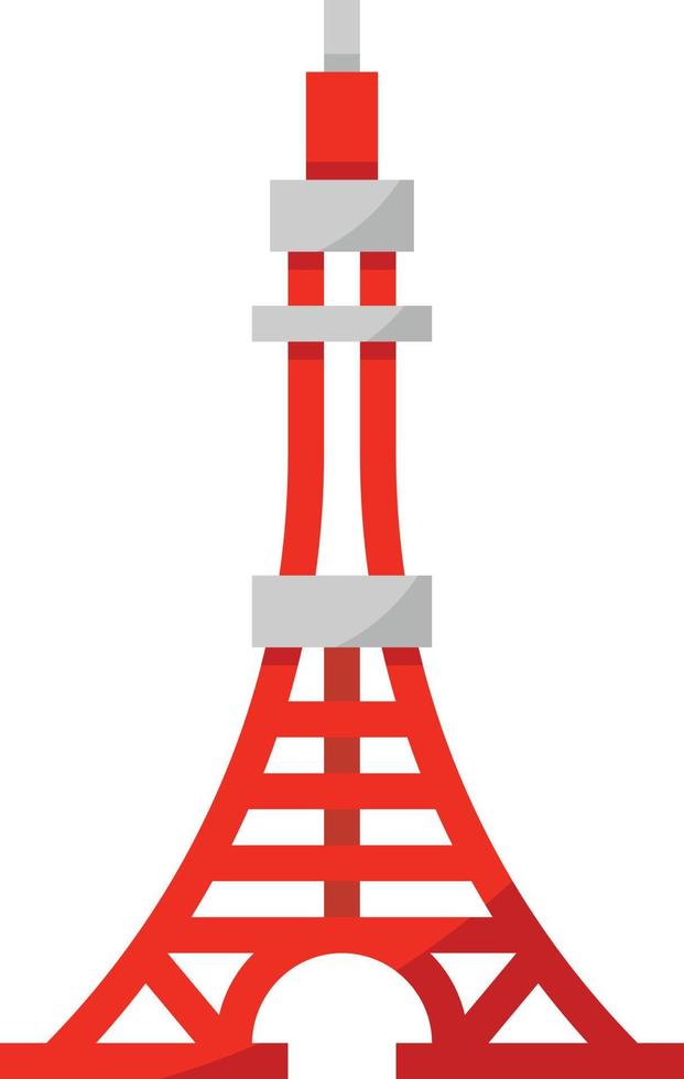 torre de tokio japón hito japonés - icono plano vector