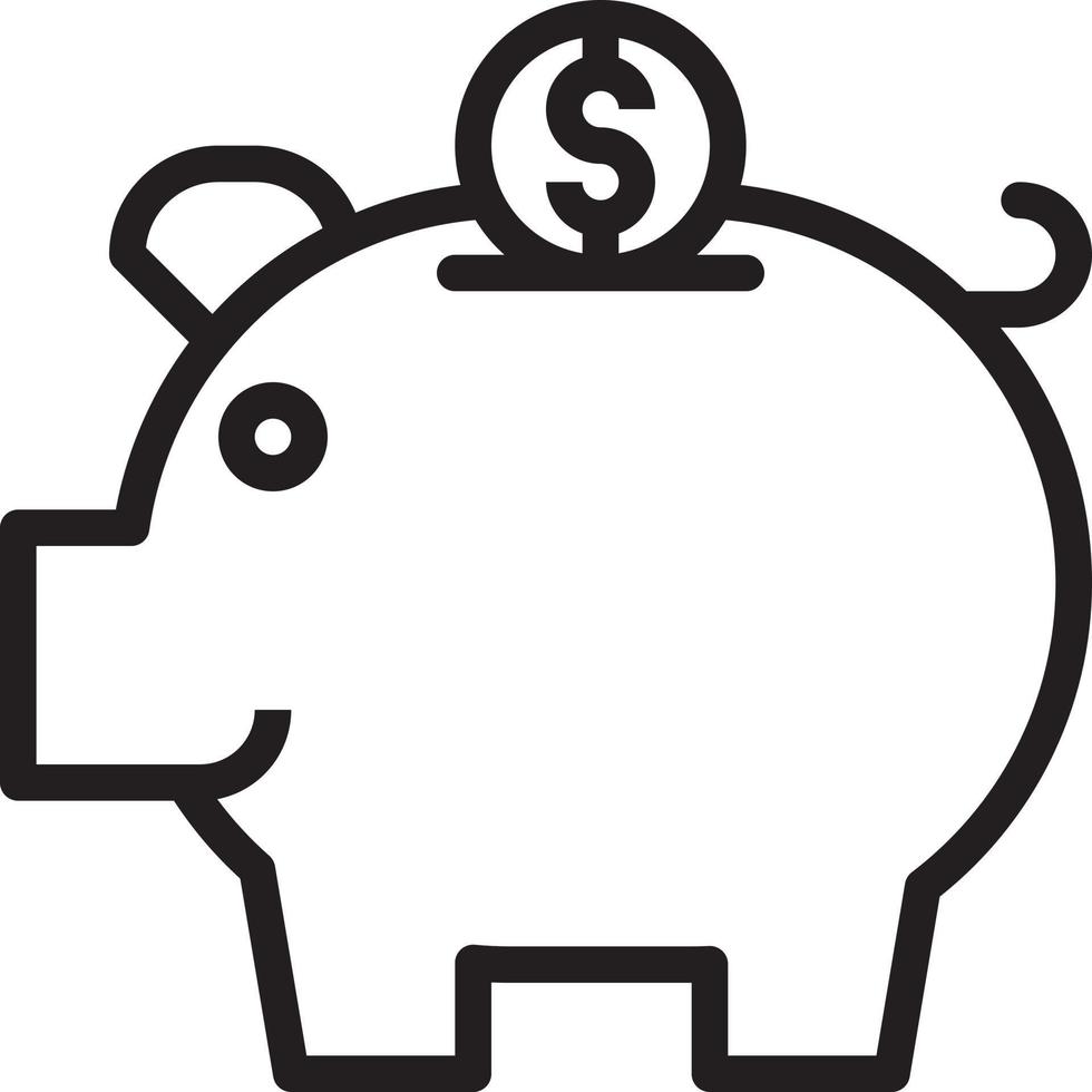 savings bank piggy money banking - outline icon vector