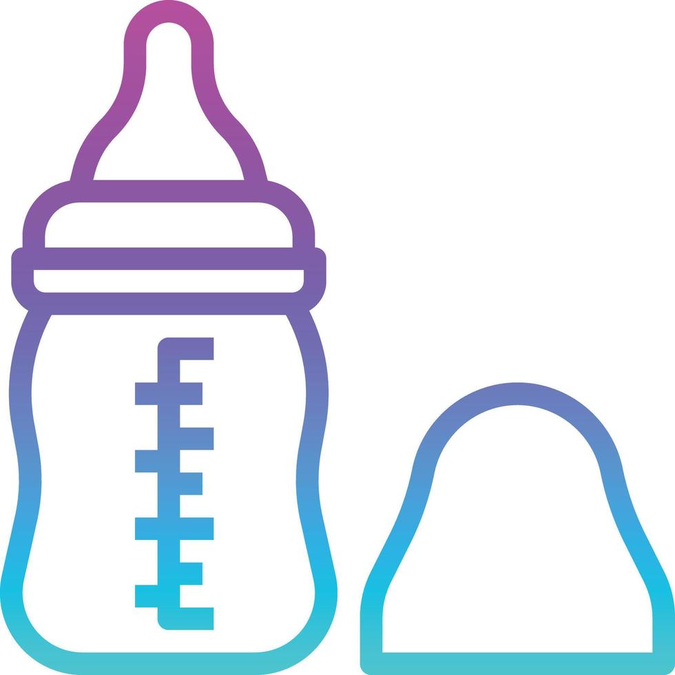 feeding bottle milk nursing baby accessories - gradient icon vector