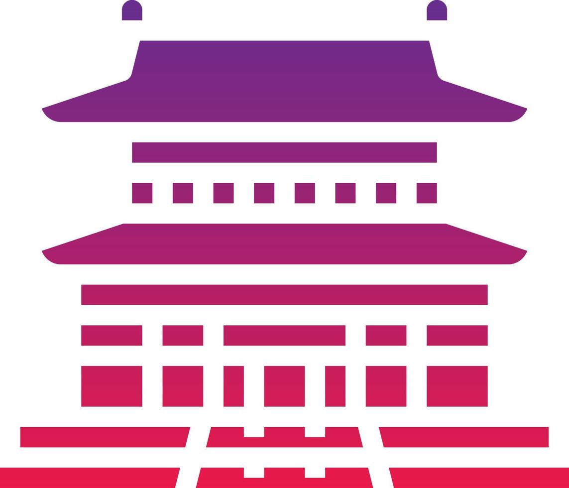 gyeongbokgung palace landmark korea building - solid gradient icon vector