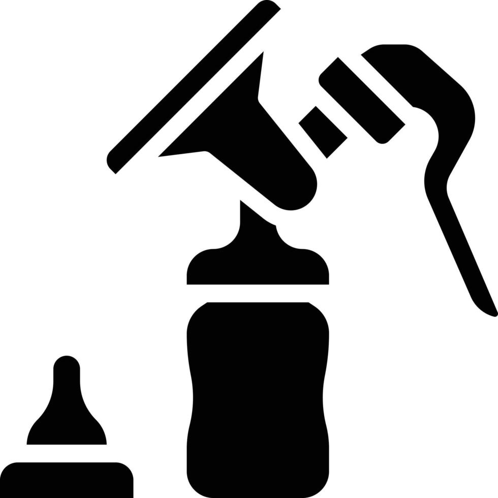 breast pump milk feeding baby accessories - solid icon vector