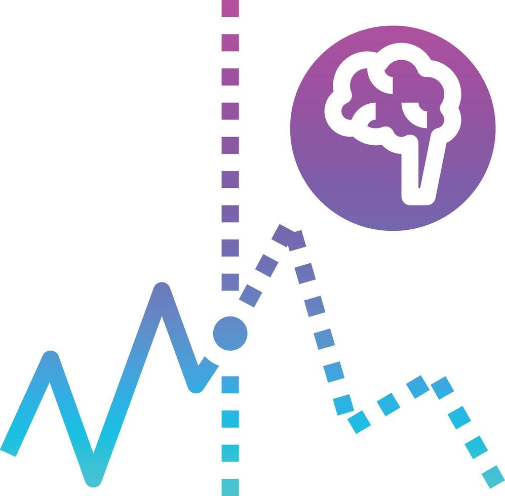 stock prediction ai artificial intelligence - solid gradient icon vector