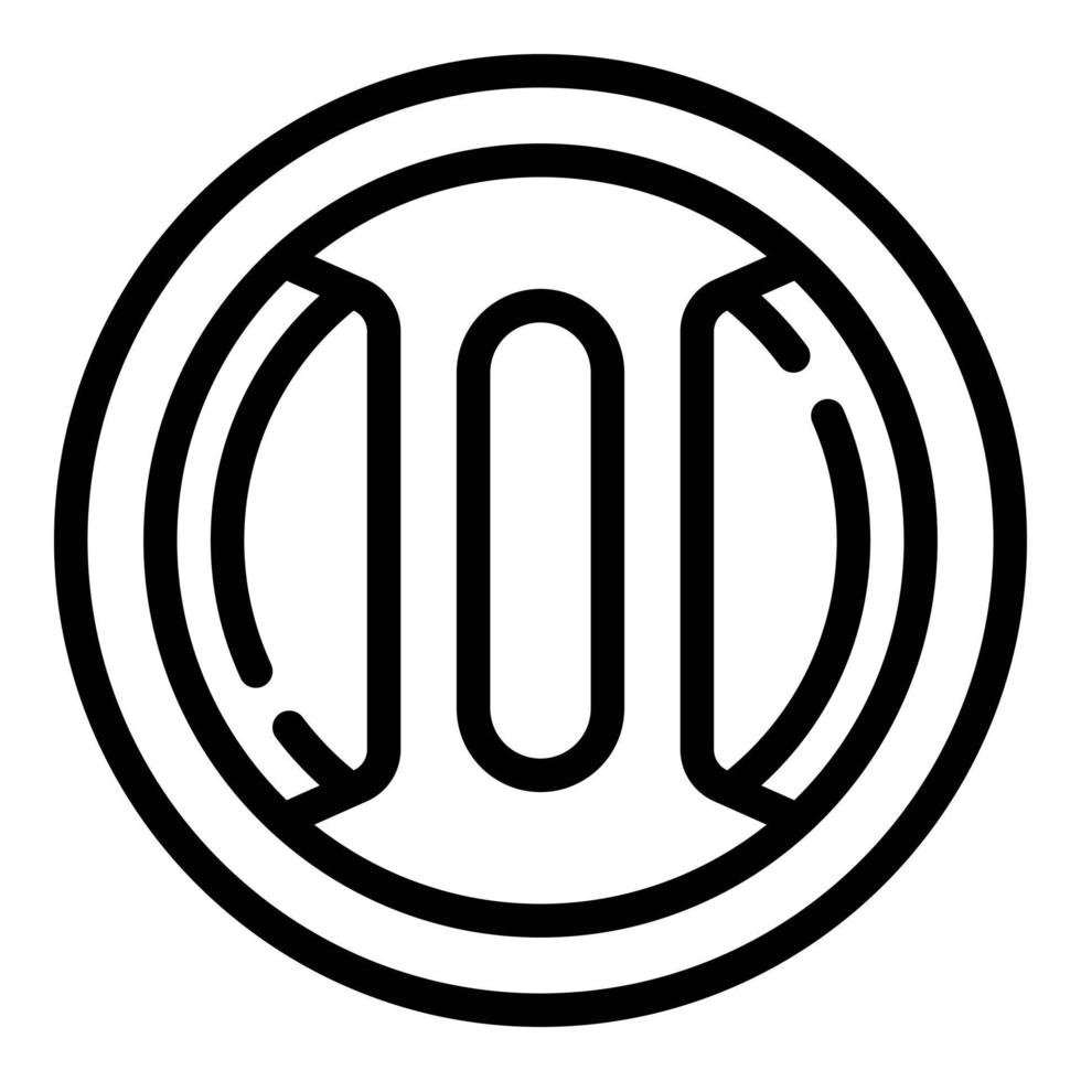 Lens cap protect icon, outline style vector