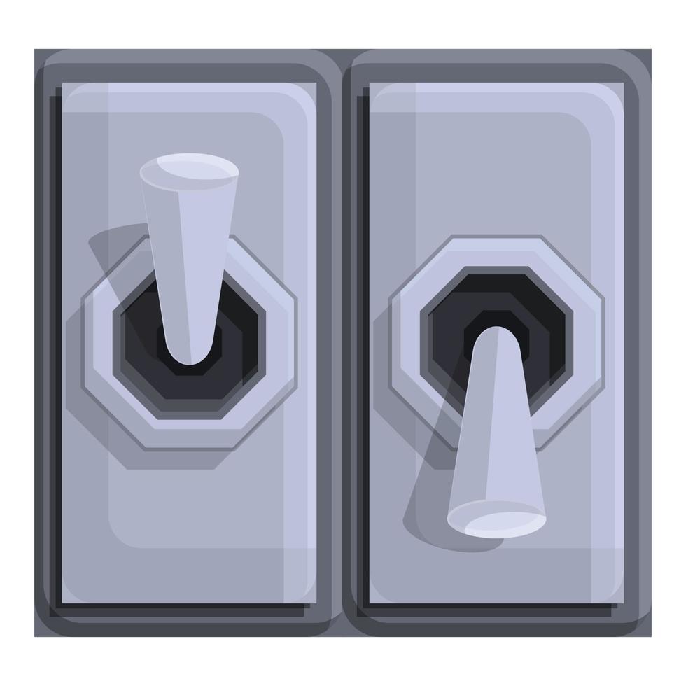 Toggle breaker switch icon, cartoon style vector