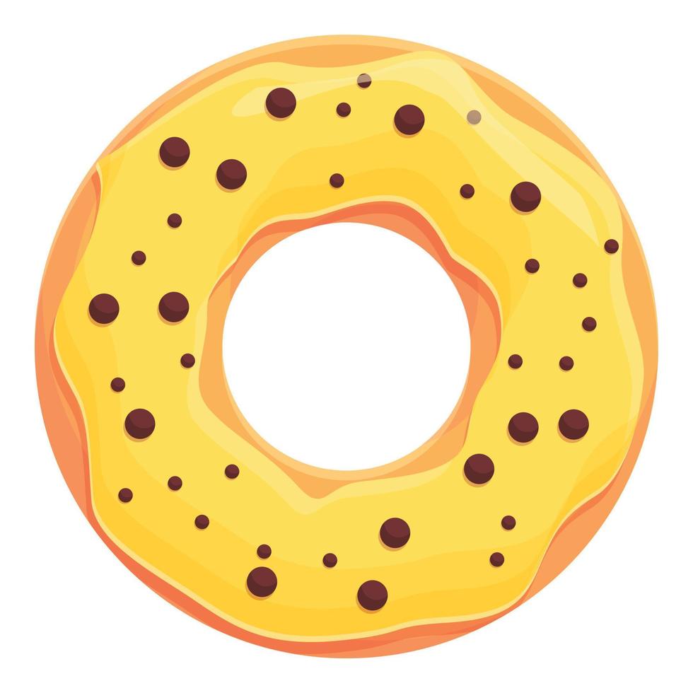 vector de dibujos animados de icono de donut glaseado. azúcar dulce