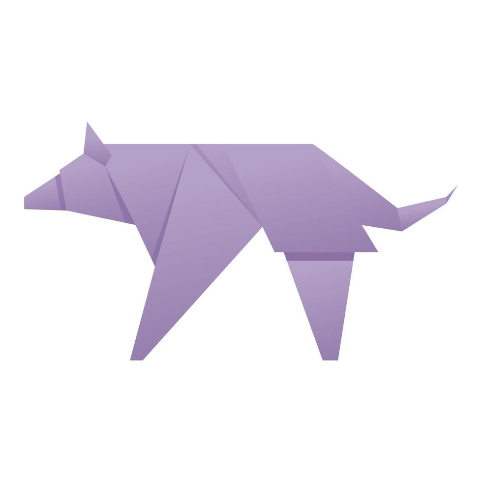 vector de dibujos animados de icono de lobo de origami. arte de papel