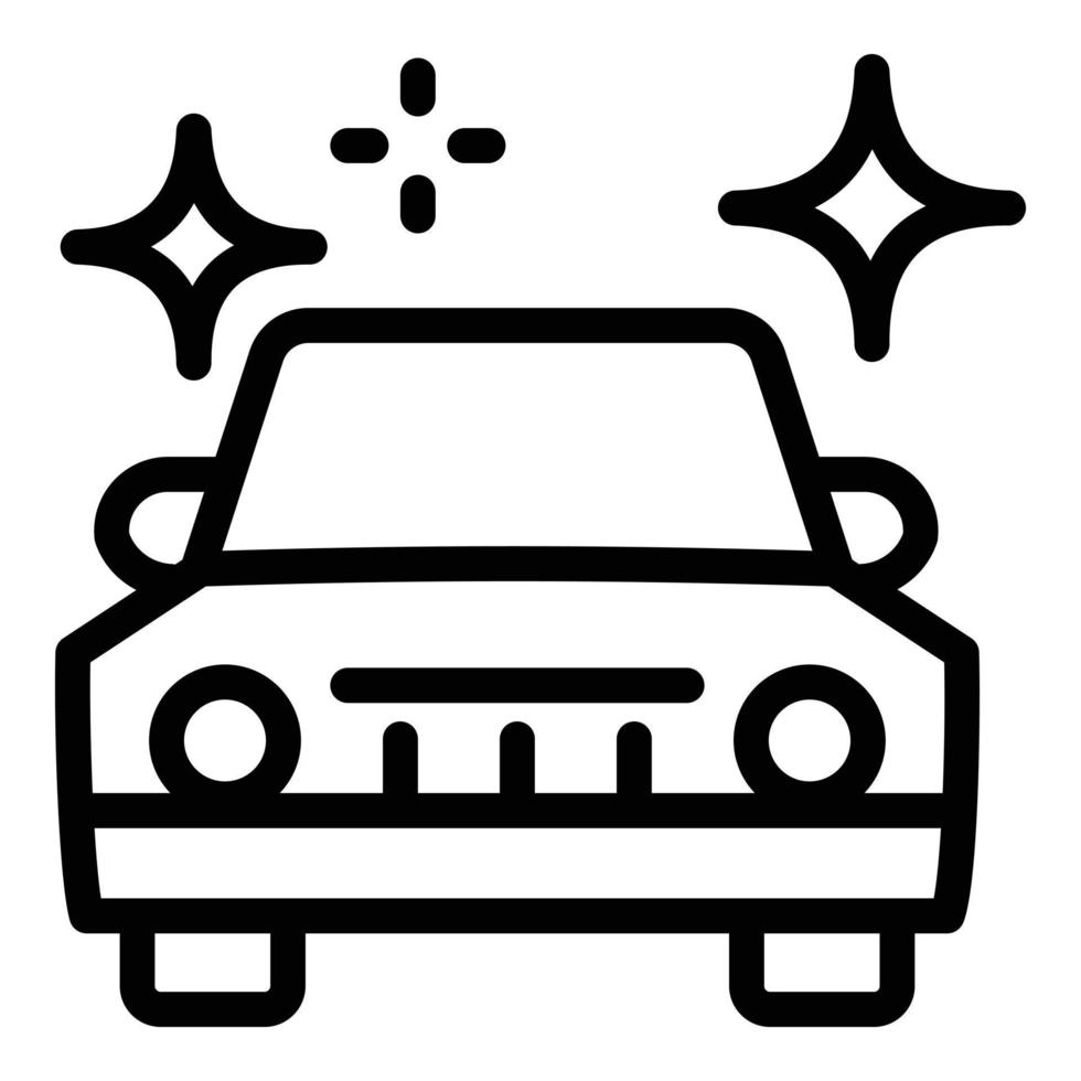 limpiar el coche después de lavar el icono, el estilo de esquema vector