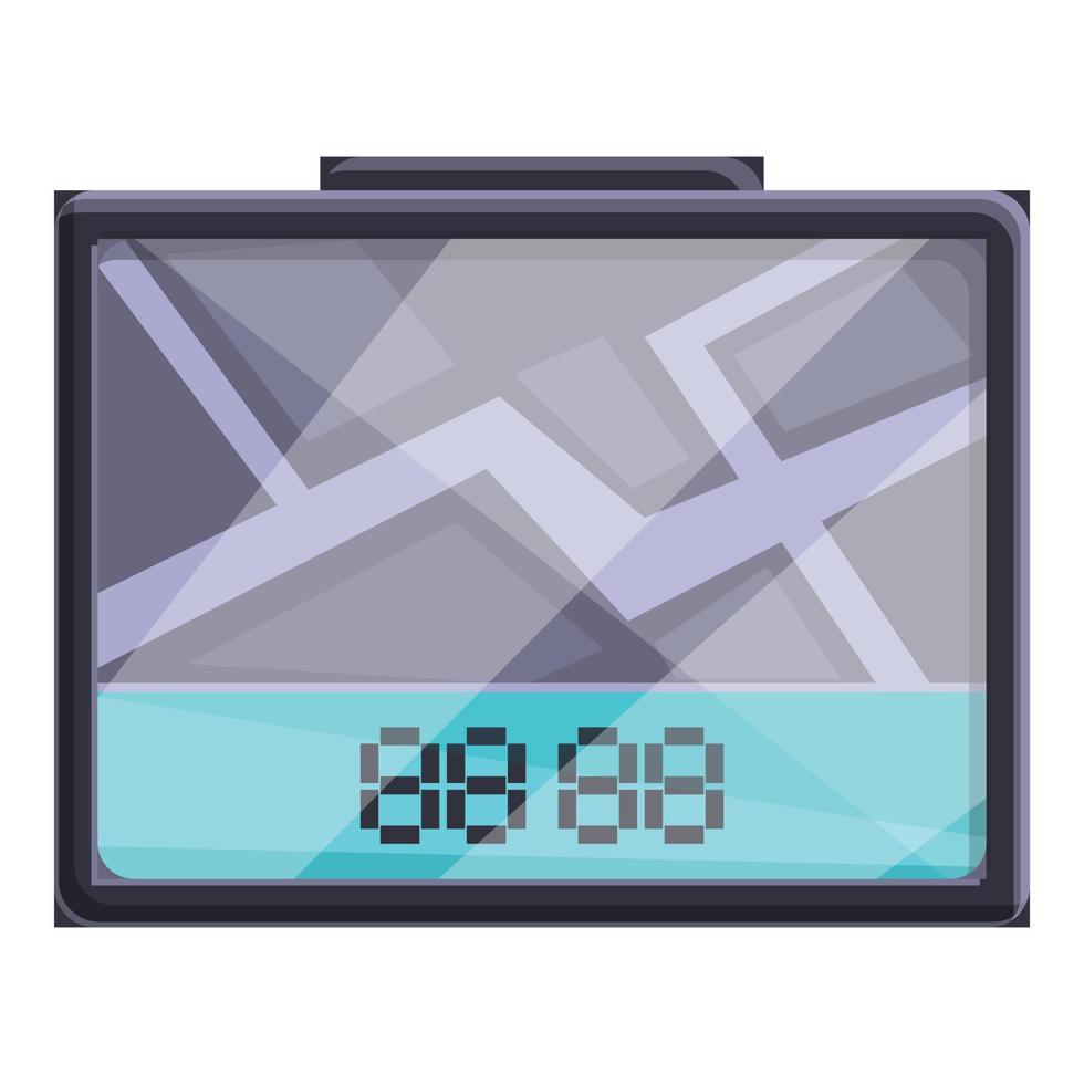 Taximeter monitor icon, cartoon style vector