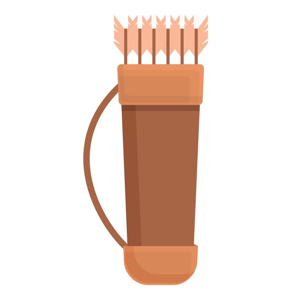 Arrow bag icon cartoon vector. Bow quiver vector